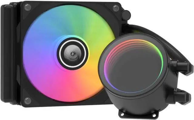 Alt view image 6 of 7 - Aluminum CPU Liquid Cooler RGB CPU Water Cooler PWM & Fans CPU Liquid Cooler Good Heat Dissipation