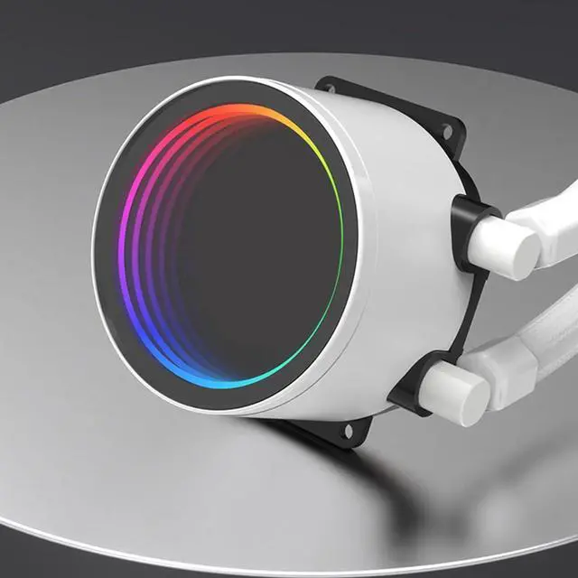 Alt view image 6 of 7 - Aluminum CPU Liquid Cooler RGB CPU Water Cooler PWM & Fans CPU Liquid Cooler Good Heat Dissipation
