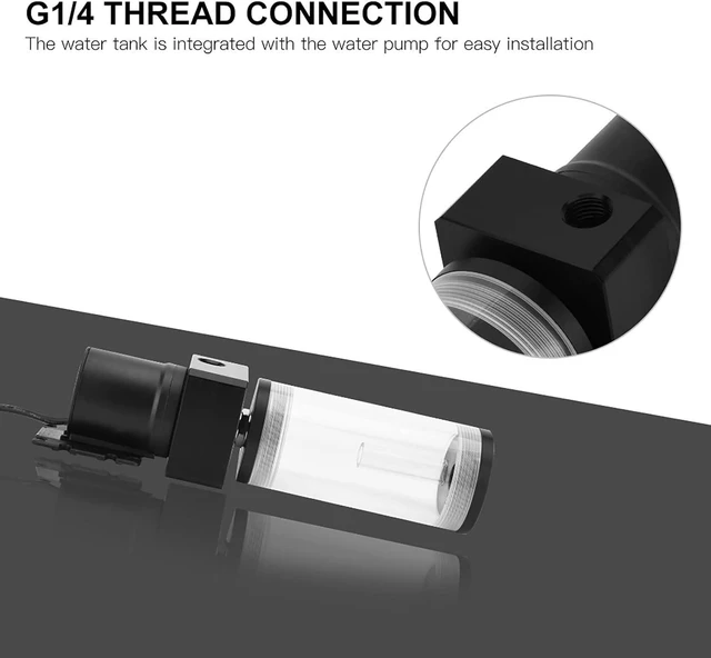 Alt view image 4 of 7 - Acrylic Computer DIY Cooling Cylinder Reservoir 19W Pump G1 / 4 (300mm)
