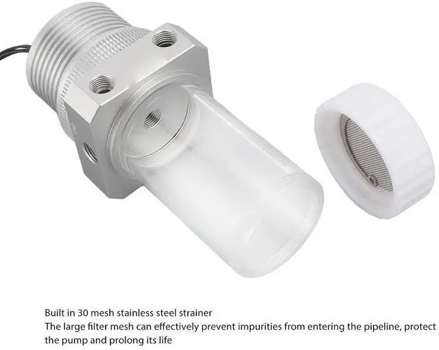 Alt view image 3 of 7 - Pump Reservoir Combo, 5900RPM Cooling Heat Exchanger Water Pump with 30 Mesh Filter, 200ml Water Cooling with PWM Automatic Speed Regulation, for Water Cooling Syste (Silver)