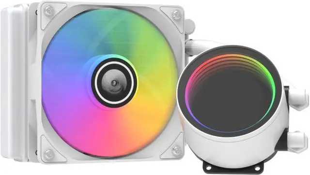 Alt view image 5 of 7 - Aluminum CPU Liquid Cooler RGB CPU Water Cooler PWM & Fans CPU Liquid Cooler Good Heat Dissipation