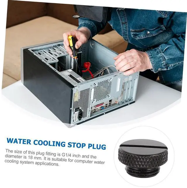 Alt view image 4 of 7 - Artibetter 12pcs Water Stop Plug Fittings Plug for Water-Cooled Liquid Stop End in Water Cooling System