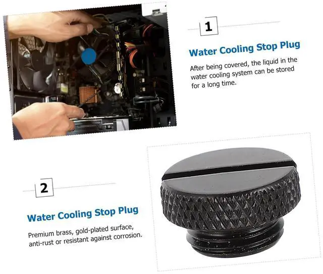 Alt view image 7 of 7 - Artibetter 12pcs Water Stop Plug Fittings Plug for Water-Cooled Liquid Stop End in Water Cooling System