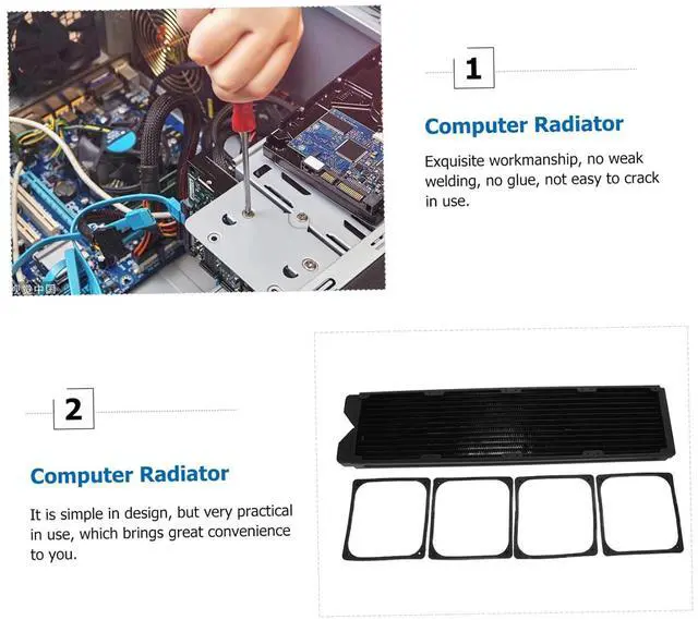 Alt view image 7 of 7 - jojofuny Liquid Cooling Radiator Heat Exchanger for Computer CPU Efficient Water Cooling Low Noise for