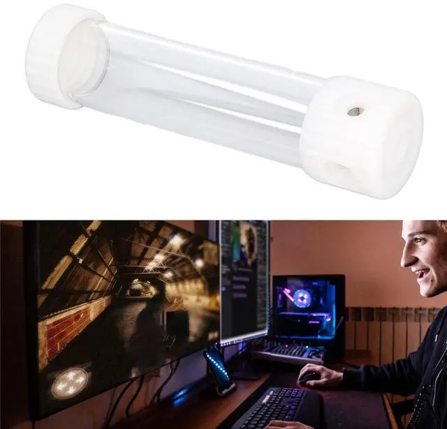 Alt view image 5 of 7 - Water Cooling Reservoir, 515ml PMMA POM Cylindrical CPU Water Cooler Reservoir System Heat Sink Kit, Built in Filter, for PC Computer (White)