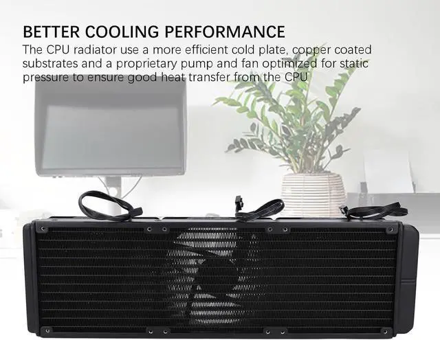 Alt view image 7 of 7 - 360mm AIO CPU Liquid Cooler, PWM Control CPU Water Cooler with RGB Light, CPU Radiator Fan for LGA 1700/1200/2066/2011-3/2011/1156/1155/1151/1150, AM5/AM4/AM3+ AM2+ FM2+ FM2