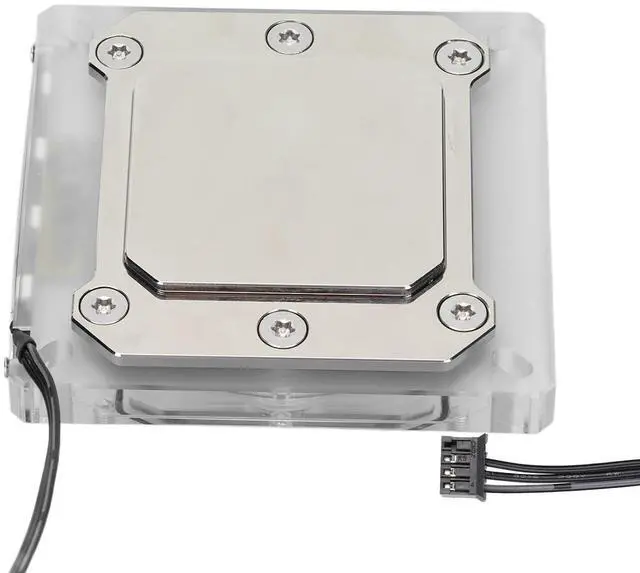 Alt view image 5 of 7 - Performance CPU Water Block with RGB Backlight, Efficient Heat Dissipation for Intel and AMD CPUs, Acrylic and Brass, Simple
