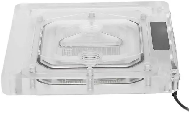 Alt view image 6 of 7 - Performance CPU Water Block with RGB Backlight, Efficient Heat Dissipation for Intel and AMD CPUs, Acrylic and Brass, Simple