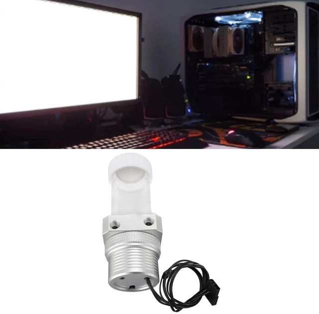 Alt view image 3 of 7 - Water Cooling Pump Tank, G1/4 Support PWM Automatic Speed Regulation PC Integrated Pump Tank 1100LH for Computer for Water Cooling System (Silver)