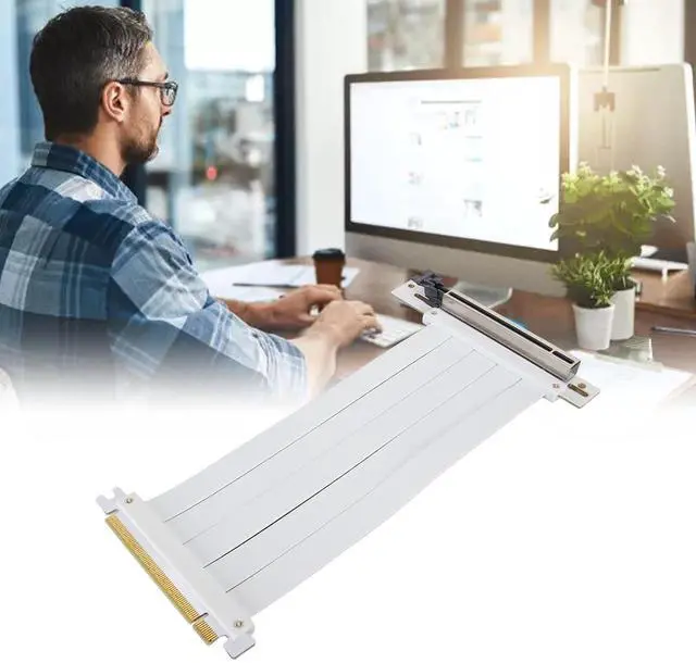 Alt view image 3 of 7 - Brilluxa PCIe 4.0 X16 GPU Riser Cable, High Speed Flexible Extender Card, 90 Degree Adapter, Compatible with RTX 4090 (20cm)