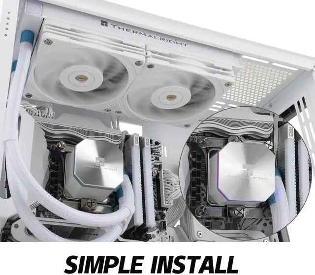 Alt view image 7 of 7 - Thermalrlght Frozen Edge 240 White CPU Liquid Cooler,Efficient PWM Controlled Pump 3300RPM,12CM PWM Fan,Water Cooling Computer Parts,for AMD AM4/AM5,Intel 1150/1151/1200/2011/1700,Computer AIO Cooler