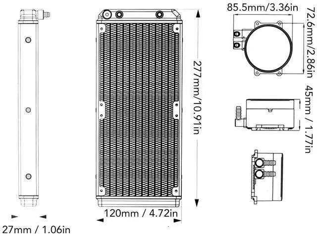 Alt view image 7 of 7 - ARGB CPU Liquid Cooler, All in One CPU Water Cooler with Dual 120mm ARGB PWM Fans Efficient PWM Controlled Pump, 240mmRadiator for 115X 1200 1700, AMDAM4 AM5