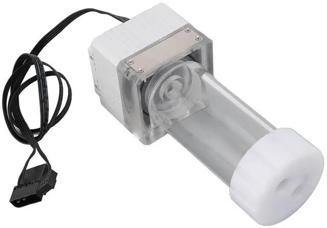 Alt view image 3 of 7 - Water Cooling Pump Tank Water Cooling Pump Tank Mesh Capacity Filtration Pump Household Sine Built in Magnetic Levitation for Water Tank (White)