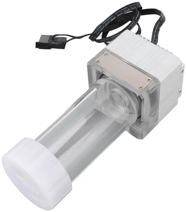 Alt view image 4 of 7 - Water Cooling Pump Tank Water Cooling Pump Tank Mesh Capacity Filtration Pump Household Sine Built in Magnetic Levitation for Water Tank (White)