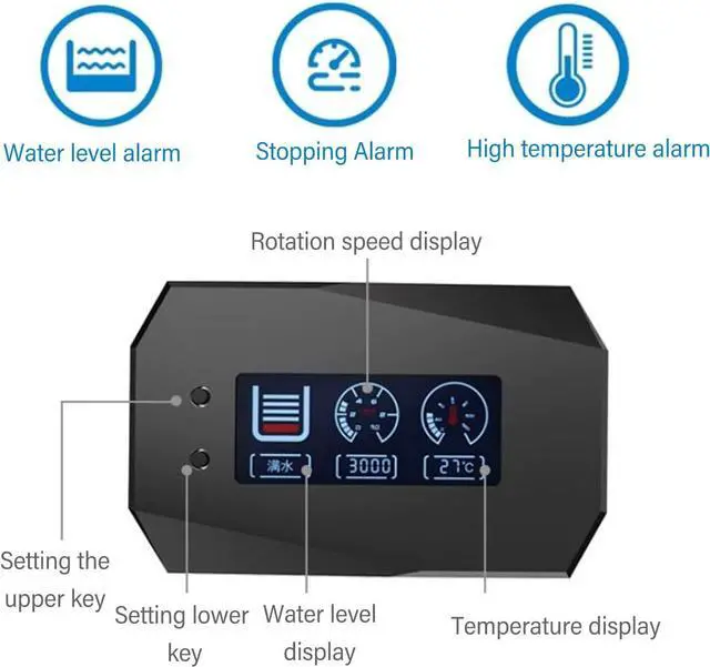 Alt view image 2 of 7 - Water Cooler Pump for PC, Water Cooling System with Liquid Level Sensor 216ml G1 / 4 600L / H Integrated, CPU Cooling System Cooler Pump for Computer PC