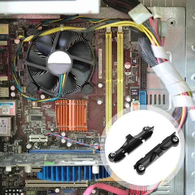 Alt view image 6 of 7 - CPU Fan Bracket for AM4 Backplate, 2 Pairs AM4 Bracket Set with Screwdriver AMD CPU Fan Holder for Hook-Type Air-Cooled and Partially Water-Cooled Radiators