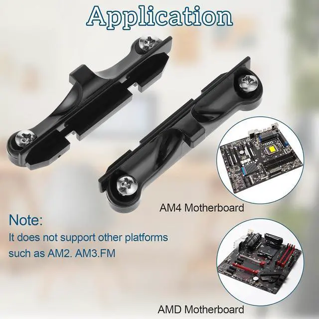 Alt view image 7 of 7 - CPU Fan Bracket for AM4 Backplate, 2 Pairs AM4 Bracket Set with Screwdriver AMD CPU Fan Holder for Hook-Type Air-Cooled and Partially Water-Cooled Radiators