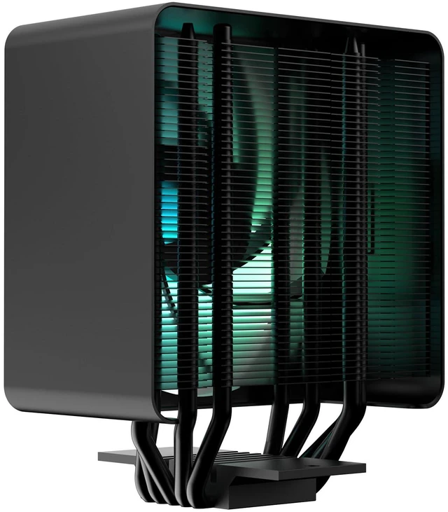 Alt view image 6 of 7 - APNX AP1-V Black Tower ARGB CPU Air Cooler, 5 Heat Pipes, Aluminum Frame, PWM Hydro Bearing Fan, High Air Flow, 165mm (H), Intel LGA 1700/1200, AMD Ryzen AM5/AM4