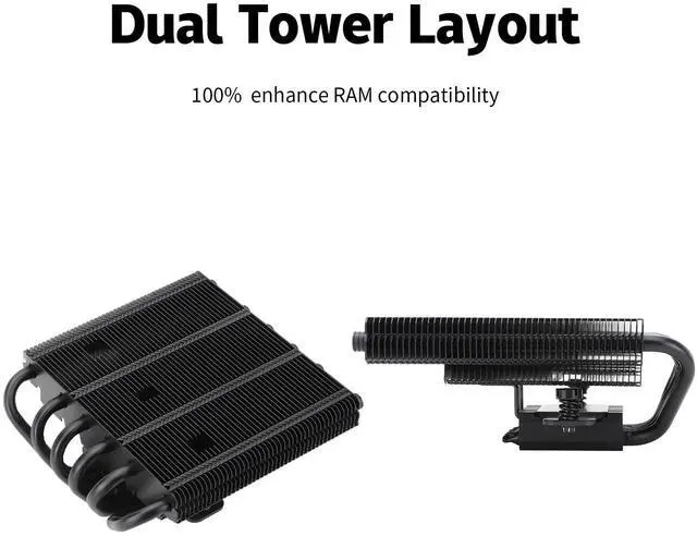 Alt view image 5 of 7 - Thermalrlght AXP120-X67 Black ARGB Low Profile CPU Air Cooler with Quite 120mm TL-C12015B-S PWM Fan, 6 Heat Pipes, 67mm Height, for AMD AM4 AM5/Intel LGA 1700/1150/1151/1155/1200/2011/2066