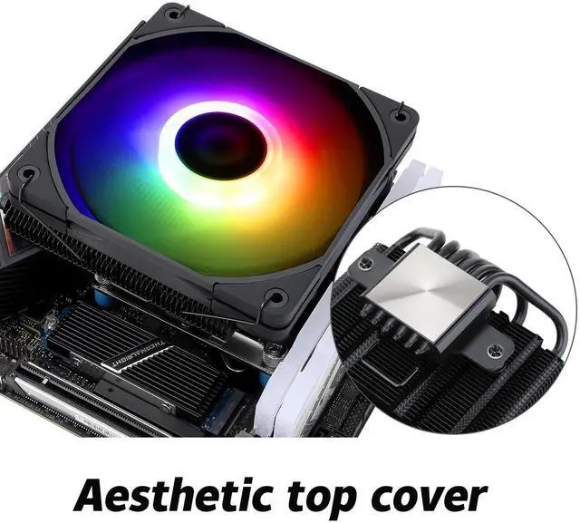 Alt view image 7 of 7 - Thermalrlght AXP120-X67 Black ARGB Low Profile CPU Air Cooler with Quite 120mm TL-C12015B-S PWM Fan, 6 Heat Pipes, 67mm Height, for AMD AM4 AM5/Intel LGA 1700/1150/1151/1155/1200/2011/2066