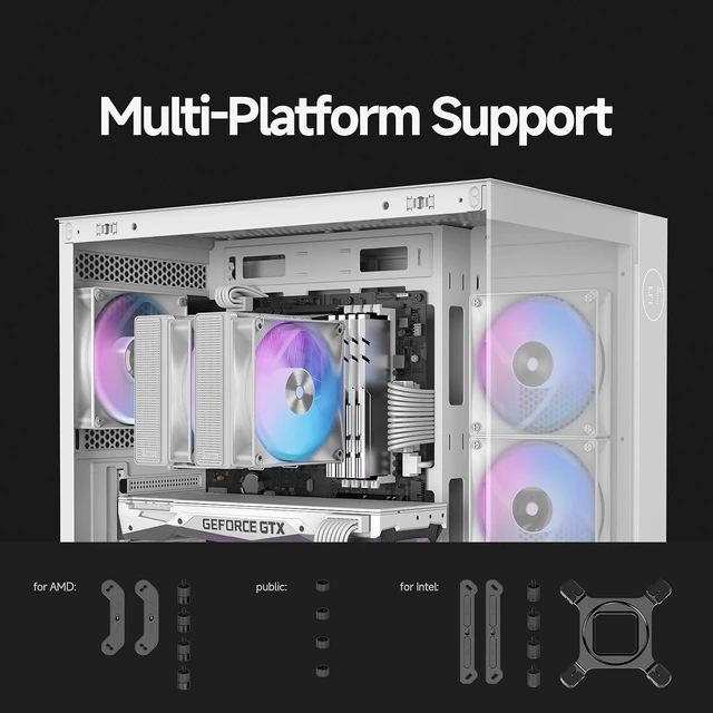 Alt view image 7 of 7 - Ocypus Iota A62 Air CPU Cooler, 2X Silent 120mm PWM Fans, 6mm 6 Heat Pipes Air Cooler, High-Performance CPU Cooler Air with FDB Fan, Digital Display CPU Cooler TDP 260W, Compatible with Intel AMD
