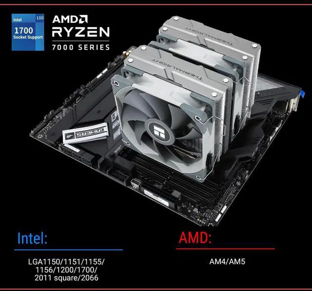 Alt view image 5 of 6 - Thermalrlght Peerless Assassin 120 CPU Air Cooler, PA120, 6 Heat Pipes CPU Cooler, Dual 120mm TL-C12 PWM Fan, Aluminium Heatsink Cover, AGHP Technology, for AMD AM4 AM5/Intel 1150/1151/1200/1700/2011