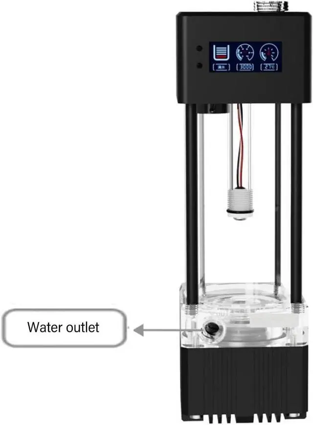 Alt view image 7 of 7 - Water Cooler Pump for PC, Water Cooling System with Liquid Level Sensor 216ml G1 / 4 600L / H Integrated, CPU Cooling System Cooler Pump for Computer PC