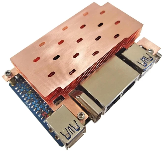 Alt view image 6 of 6 - Orange Pi RV2 Copper Heatsink Protective Case Passive Cooling Radiator with Metal Shell(7 Thickness 12.2mm)