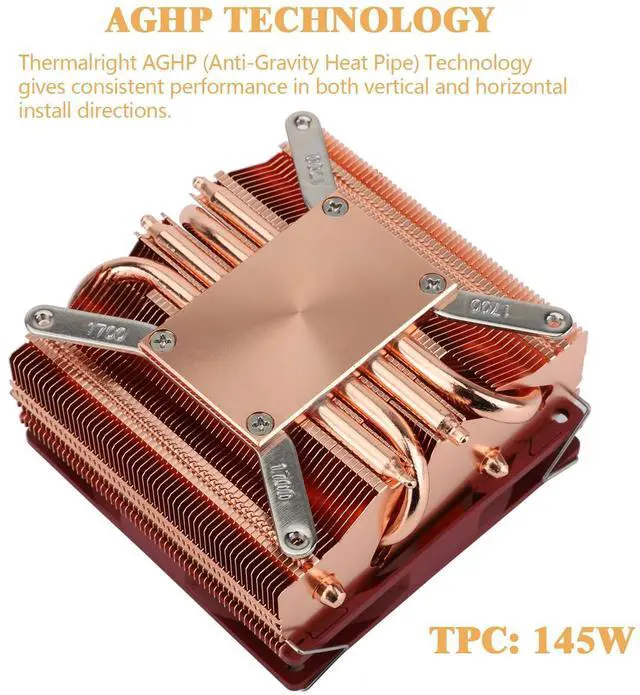 Alt view image 2 of 6 - Thermalrlght AXP90 X53 Full Low Profile ITX CPU Cooler, with 92mm Slim PWM Fan for 2700RPM High Speed ITX CPU Fan, AGHP Technology, for Intel LGA1150/1151/1200/1700 /AMD:AM4/ AM5