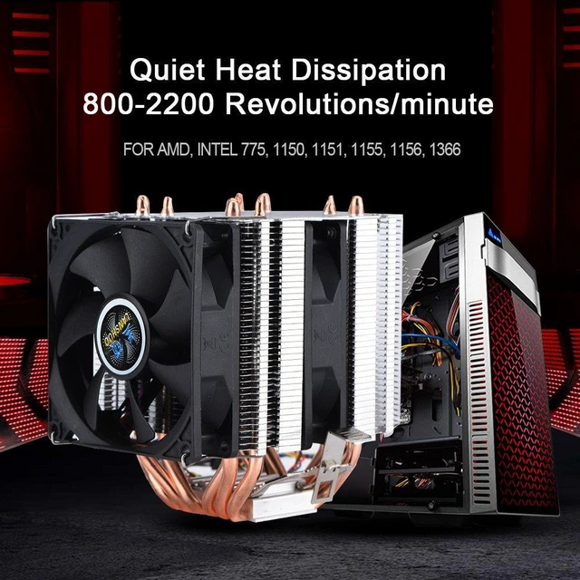 Alt view image 6 of 7 - Quiet 800-2200 Revolutions/Minute CPU Cooler with 6 Direct Heatpipes CPU Cooler