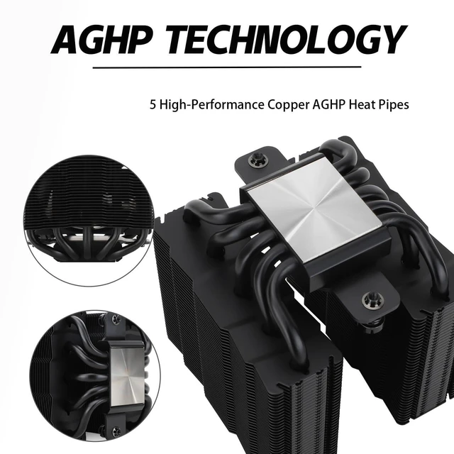 Alt view image 4 of 7 - Thermalrlght Silver Soul 110 Black CPU Air Cooler, Heatsink Cooler, 110mm Hight, 2500RPM high Speed PWM Fan, for AMD AM4 AM5/Intel 1700/1150/1151/1200/2011,PC Cooler
