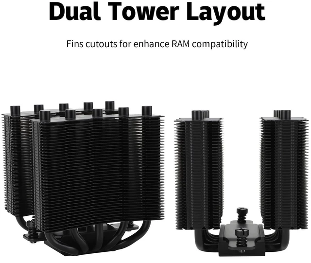 Alt view image 5 of 7 - Thermalrlght Silver Soul 110 Black CPU Air Cooler, Heatsink Cooler, 110mm Hight, 2500RPM high Speed PWM Fan, for AMD AM4 AM5/Intel 1700/1150/1151/1200/2011,PC Cooler