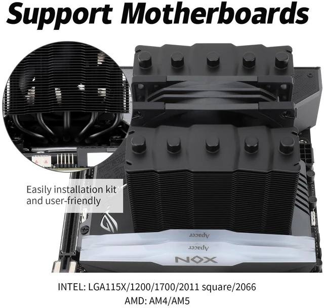 Alt view image 6 of 7 - Thermalrlght Silver Soul 110 Black CPU Air Cooler, Heatsink Cooler, 110mm Hight, 2500RPM high Speed PWM Fan, for AMD AM4 AM5/Intel 1700/1150/1151/1200/2011,PC Cooler