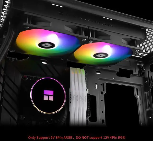 Alt view image 6 of 6 - Thermalrlght Frozen Magic 240 Black ARGB V2 CPU Aio Cooler, Double High-Performance PWM Fans with 1600RPM, for Intel LGA1150/1151//1200/2011/ 1700&AMD:AM4/AM5, PC Cooler Aio, 240 Liquid Cooling Row