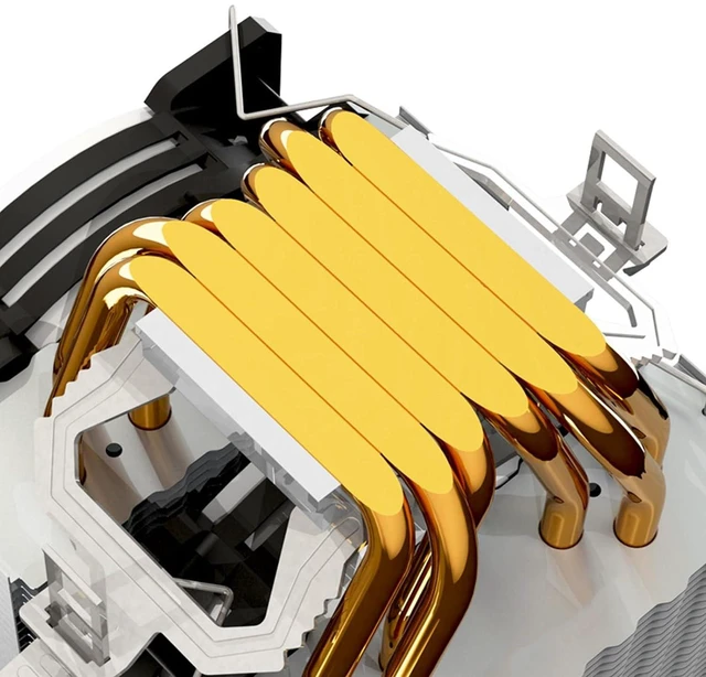 Alt view image 2 of 7 - High Efficiency CPU Air Cooler Double Tower Design 6 Copper Thermal Pipe PWM Fan Speed Control RGBS Lighting Low Noise Universal Double Tower PC Cooling