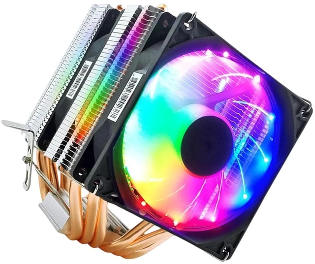 Alt view image 7 of 7 - High Efficiency CPU Air Cooler Double Tower Design 6 Copper Thermal Pipe PWM Fan Speed Control RGBS Lighting Low Noise Universal Double Tower PC Cooling
