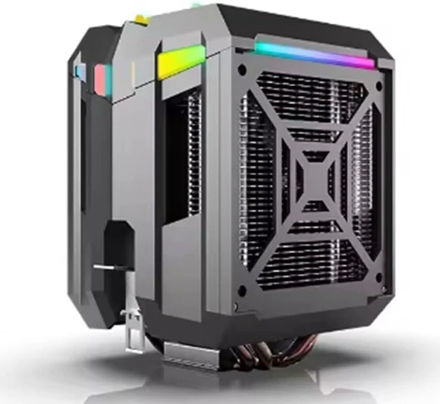 Alt view image 2 of 6 - T400 Computer Tower ARGB Four Copper Tube CPU Heat Sink PWM Temperature Controlled Silent Fan Heat Dissipation