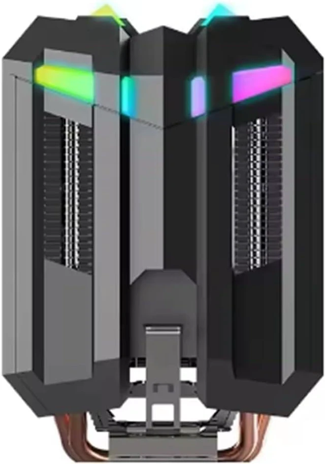 Alt view image 6 of 6 - T400 Computer Tower ARGB Four Copper Tube CPU Heat Sink PWM Temperature Controlled Silent Fan Heat Dissipation