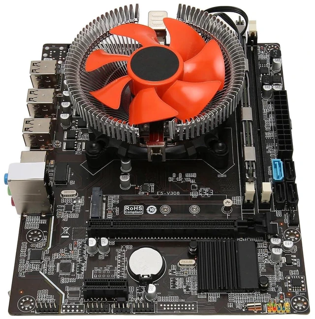 Alt view image 2 of 7 - Yunseity X79 Motherboard Set with E5 2420 CPU, 8G DDR3, 6 Cores 12 Threads, Dual Indicator Light for PC, Supports M.2, Gigabit LAN