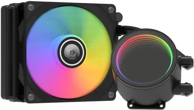 Alt view image 6 of 7 - RGB CPU Water Cooler 4-pin PWM Radiator Multi-Platform Hydraulic Bearing Fans CPU Liquid Coolers Accessory High-Performance Cooling