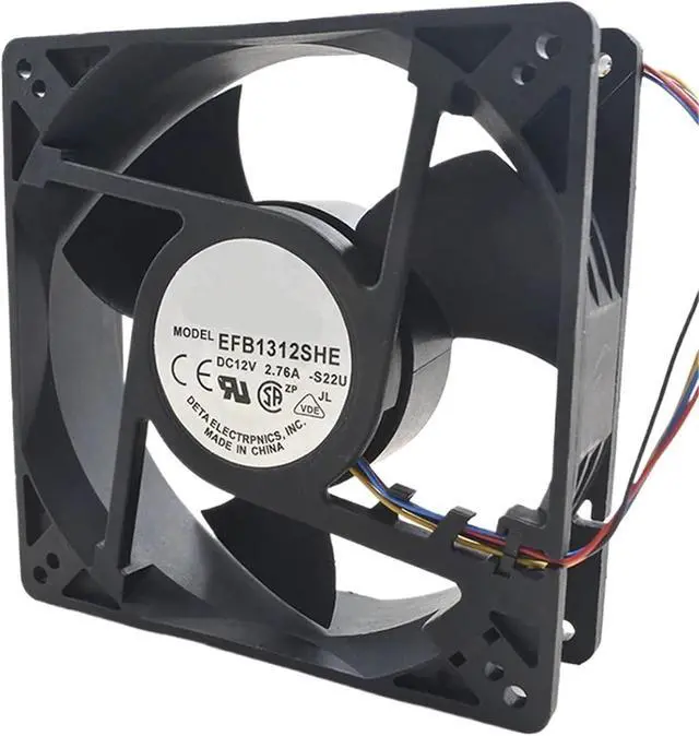 Main image of 1pc for EFB1312SHE 12V 2.76A 4500RPM 12cm 12738 127x127x38mm Double Ball Bearing Coolign Fan