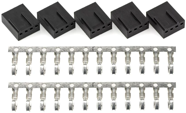 Main image of CRJ Female 4-Pin (3+1) PWM PC Fan 2.54mm Housing and Crimp Connector Set (5-Pack)