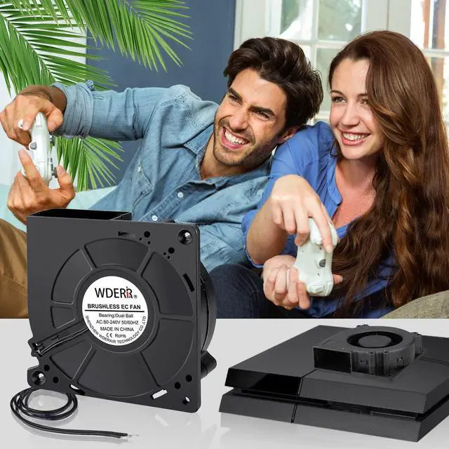 Alt view image 6 of 7 - AC EC Powered 120mm x 32mm Radial Centrifugal Blower Fan 110V 115V 120V 220V 240V for Refrigerator Receiver DVR Xbox Modem AV Cabinet Cooling