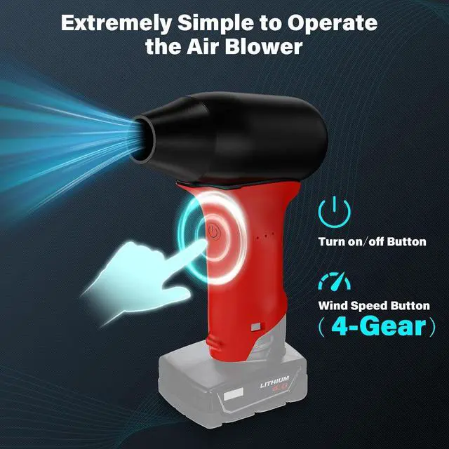 Alt view image 2 of 7 - TPDL Mini Jet Blower Portable Violent Turbo Fan for Milwaukee M12 12V Battery, 4-Speed Wireless High Speed Handheld Fan, for Computer Key Board Cleaning,Hair Drying,Camping,Outdoors (No Battery)