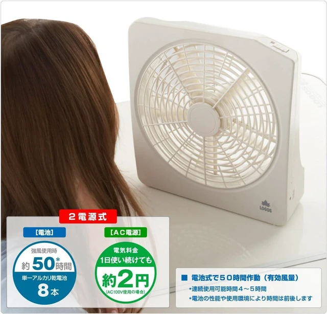 Alt view image 3 of 4 - logos Fan 2 Power Supply, anywhere Fan (AC, Battery) 81336702