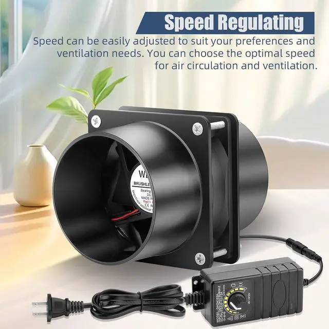 Alt view image 2 of 6 - 80mm x 25mm 3 Inch Duct Household Ventilation Exhaust Fan with Speed Controller for DIY Greenhouse 3D Print Smoke Paint Extractor-D80