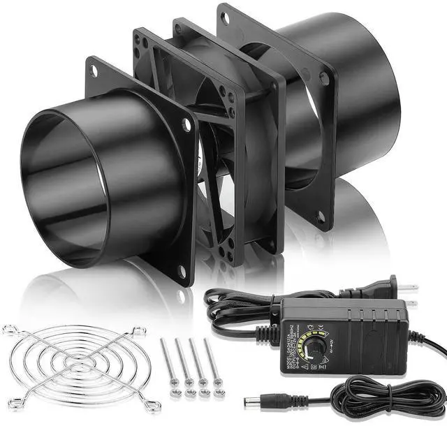 Alt view image 6 of 6 - 80mm x 25mm 3 Inch Duct Household Ventilation Exhaust Fan with Speed Controller for DIY Greenhouse 3D Print Smoke Paint Extractor-D80