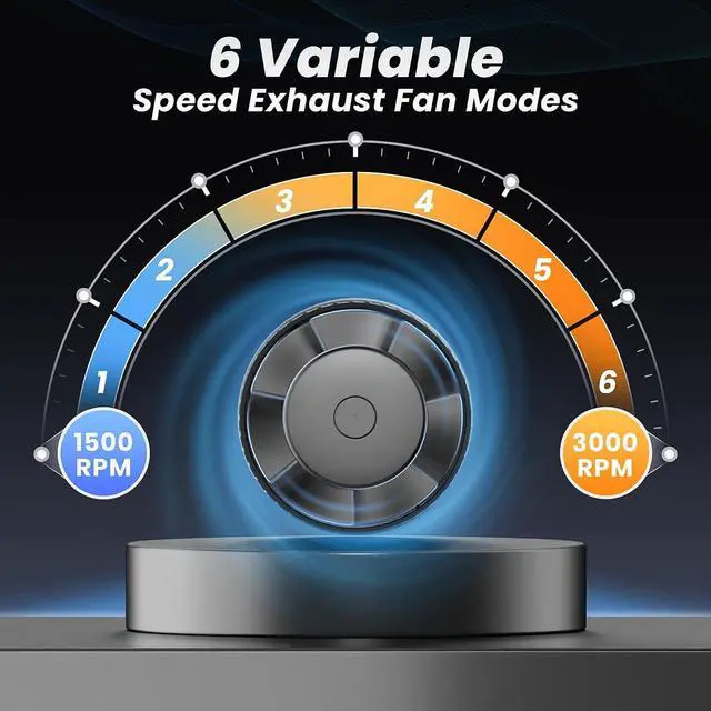 Alt view image 3 of 7 - 4 Inch Inline Fan with Remote, Upgraded 2Way 6Speed Inline Duct Fans High-Efficiency Exhaust Duct Fan DC Motor, Low Noise HVAC Ventilation in Basement Bathroom Workshop Attic