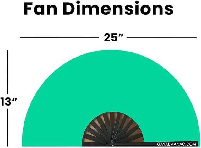 Alt view image 2 of 2 - Gay Pride Large Folding Fans, Bamboo Fan 13" with UV Reactive Ink, for LGBTQ Circuit Parties and Raves (Rave Mom)