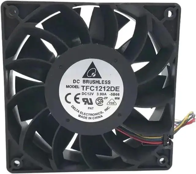 Main image of 120mm High Speed Fan Compatible For Delta 1212DE 12038 12V 3.9A PWM | 250 CFM ASIC Miner Cooling, 5500 RPM Dual Ball Bearing(4 wires)
